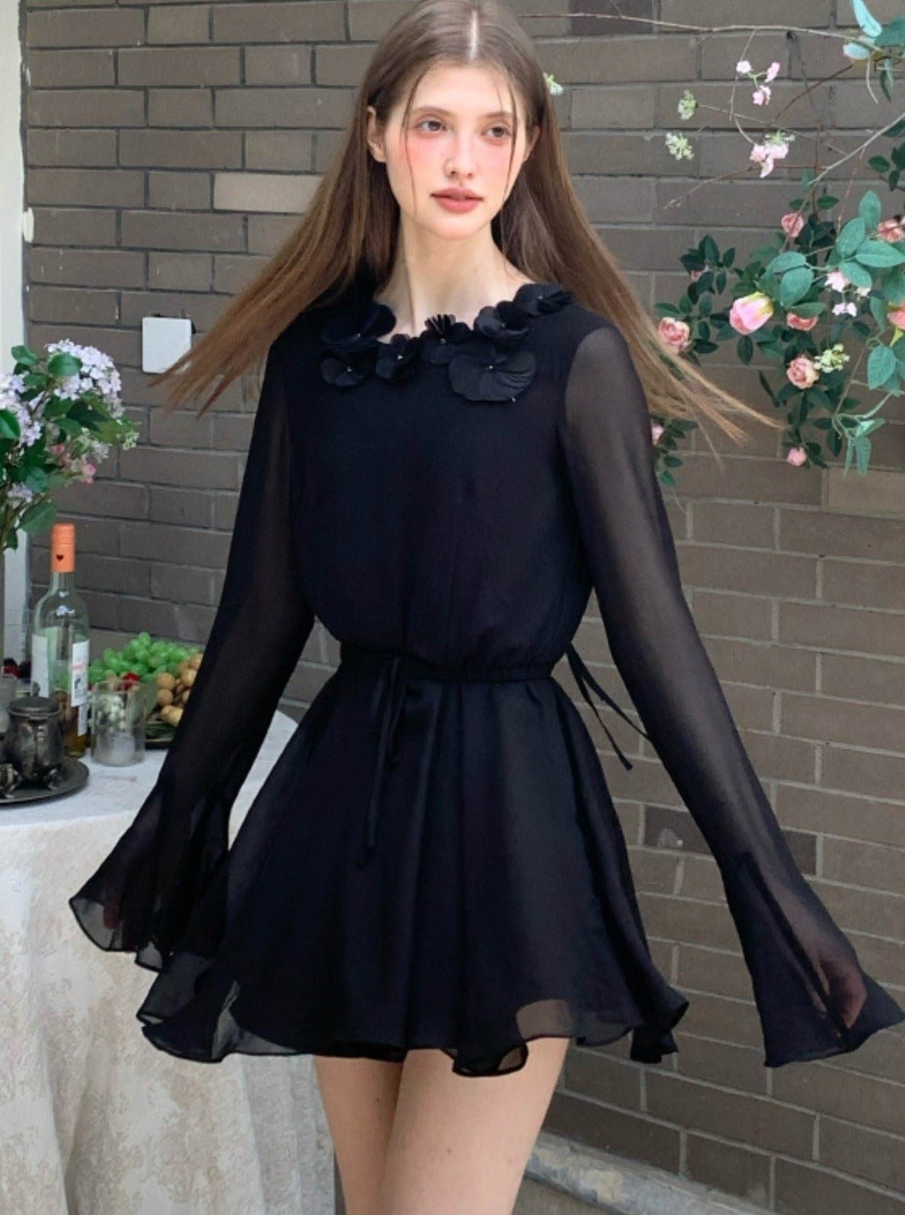 Französisches Chiffonkleid