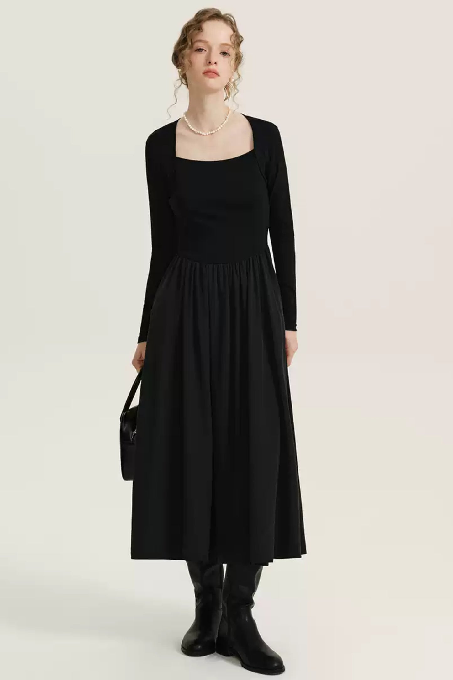 French Hepburn Style Knit Dress