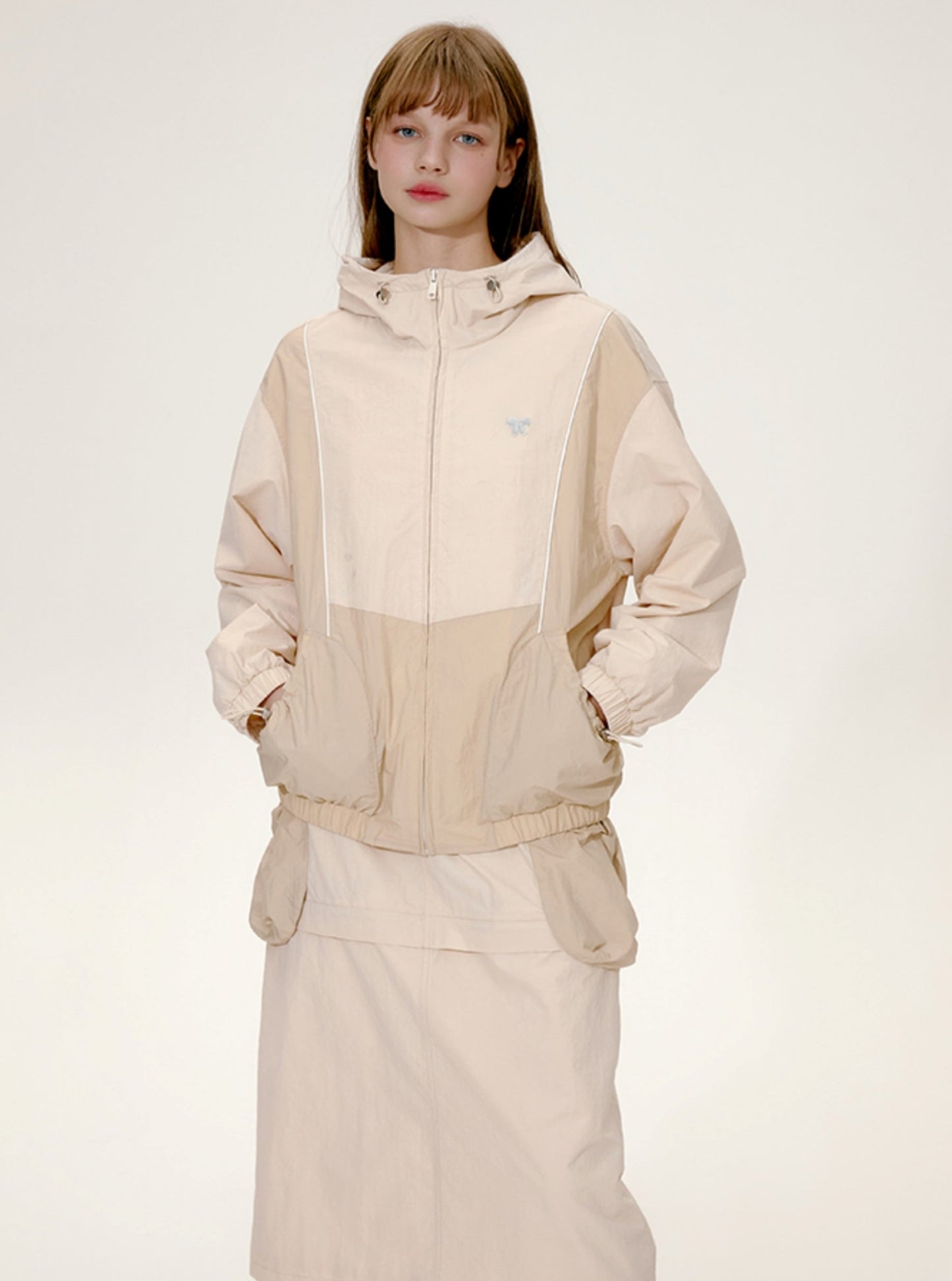 Nap Contrast Hooded Skirt Set-Up