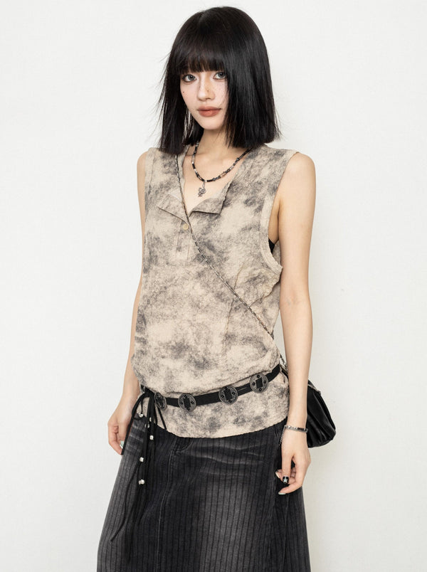 Tie-Dye Sleeveless Vest Top