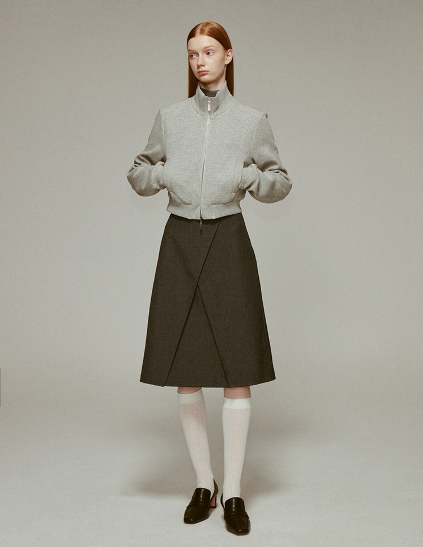 Minimalist composite wool skirt