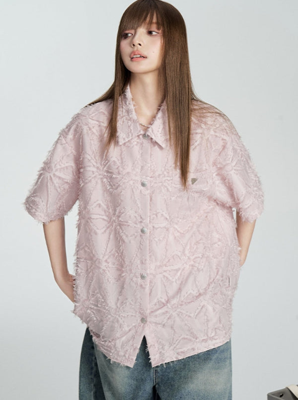 Metal Label Short-Sleeved Shirt