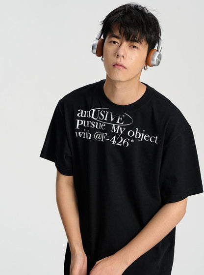 Hip-Hop Ausschnitt Letter T-Shirt