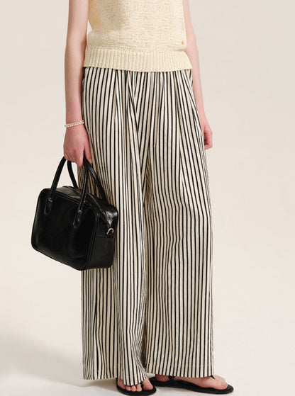 Loose Fit Retro Striped Slacks