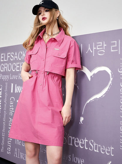 Two-In-One Cargo Shirt Dress