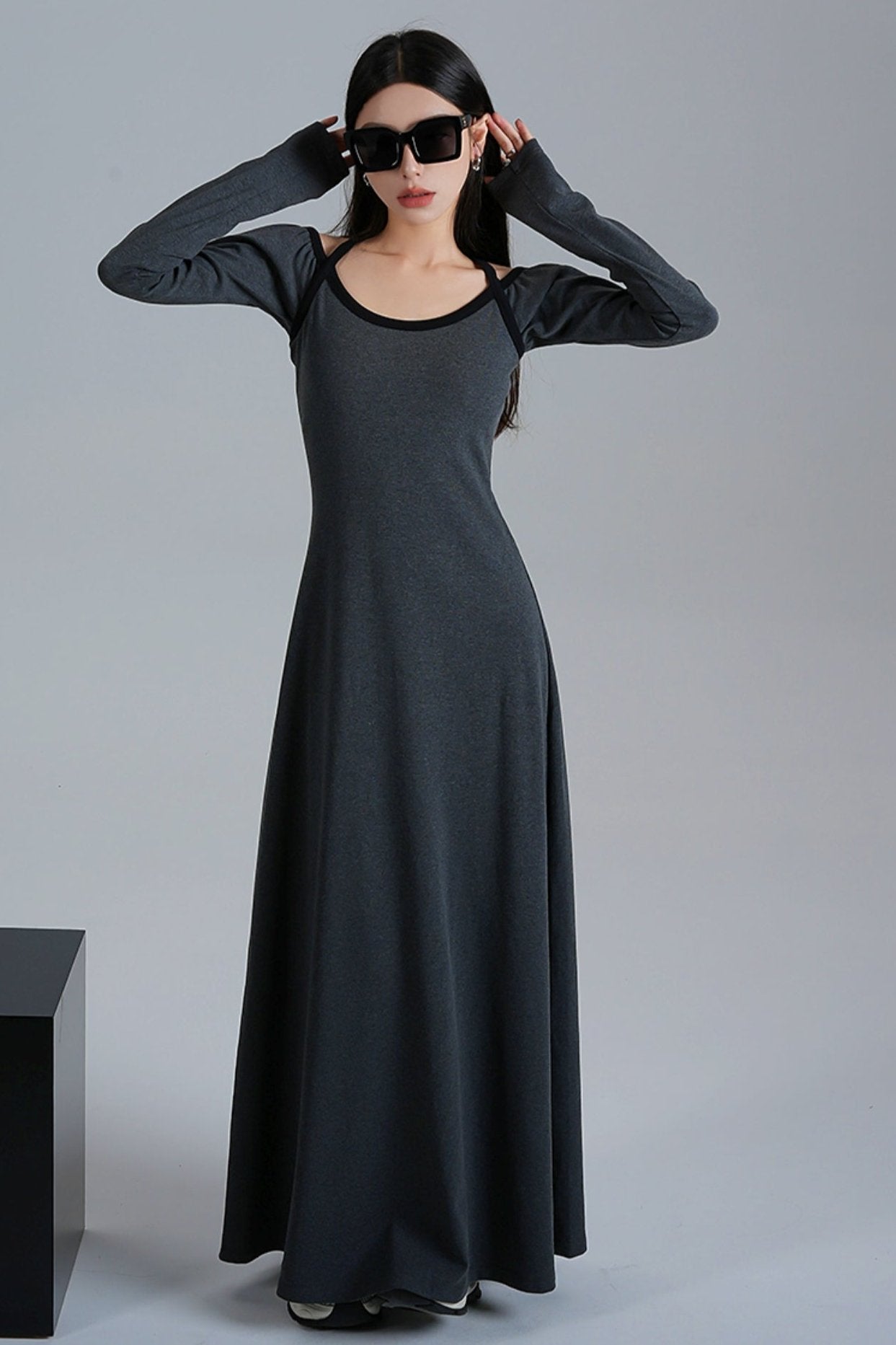 Original Black Slim Fit Midi Dress