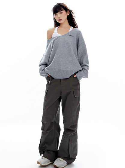 Lazy Style Two-Piece Knit Sleeveless Vest Set