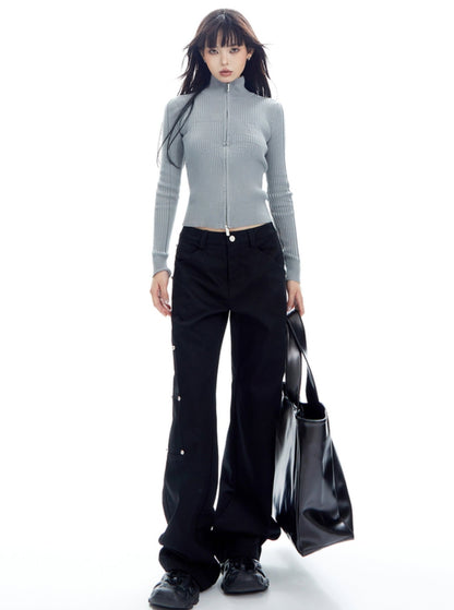 Niche Stud Straight Leg Casual Pants