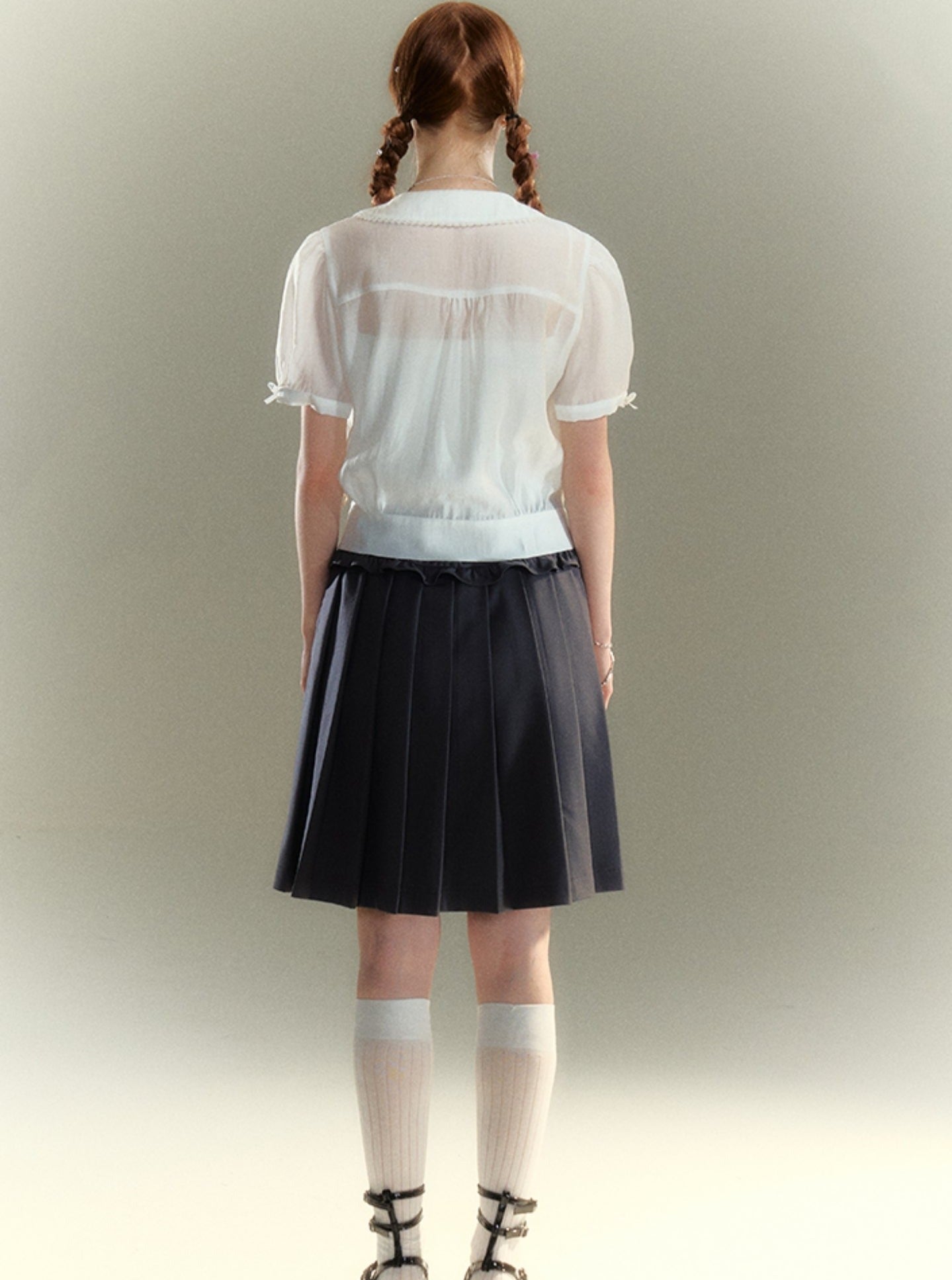 Babydoll Collar Short Sleeve Shirt