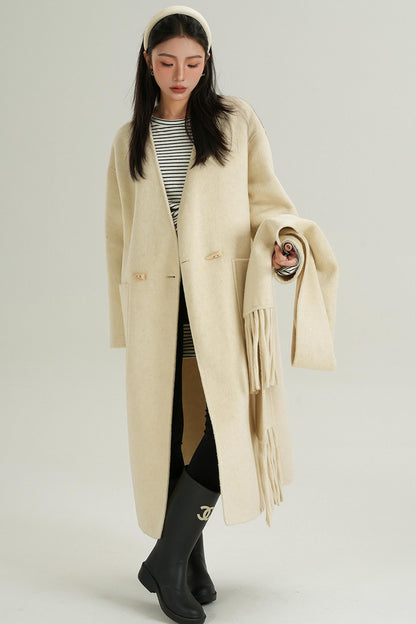 Reversible Tweed Horn Button Coat