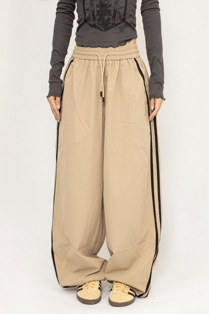 Elasticated Waistband Wide-Leg Pants