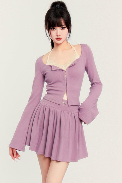 Hyacinth Two-Piece Puff Skirt Set-Up