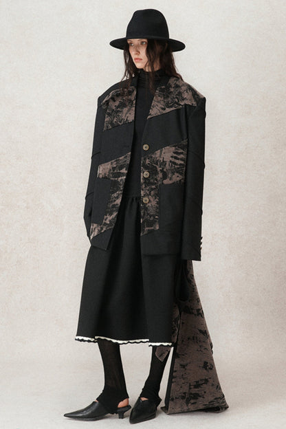 Loose Fit Structured Velvet Jacket