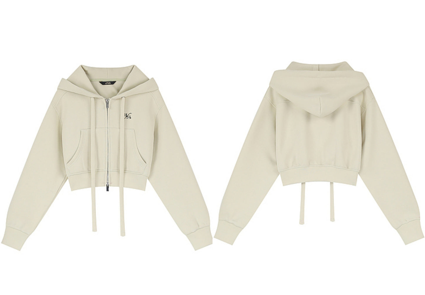 Hooded Cropped Sweatshir Coat