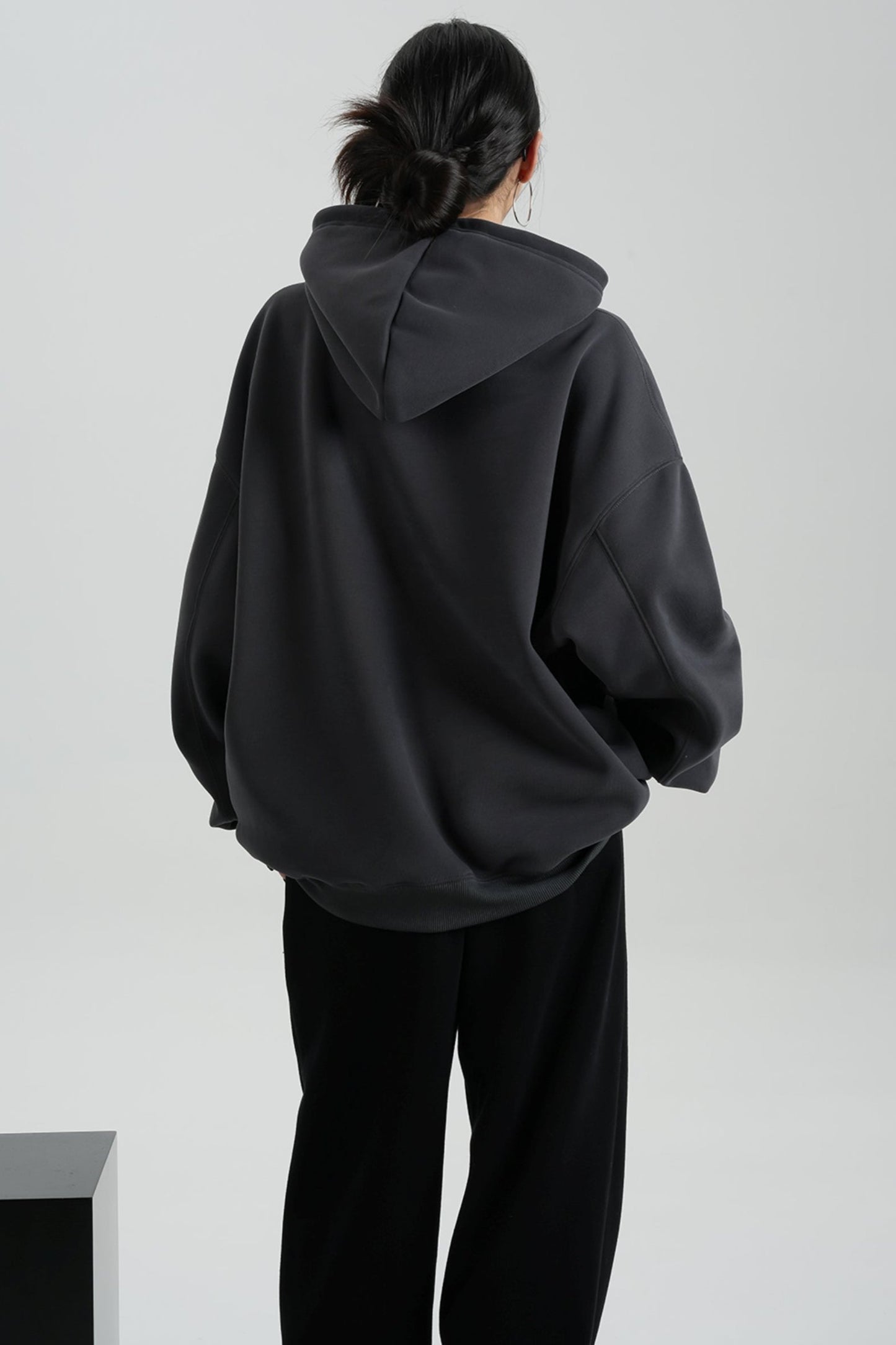 Hooded Mid-Length Fleece Sweatshirt