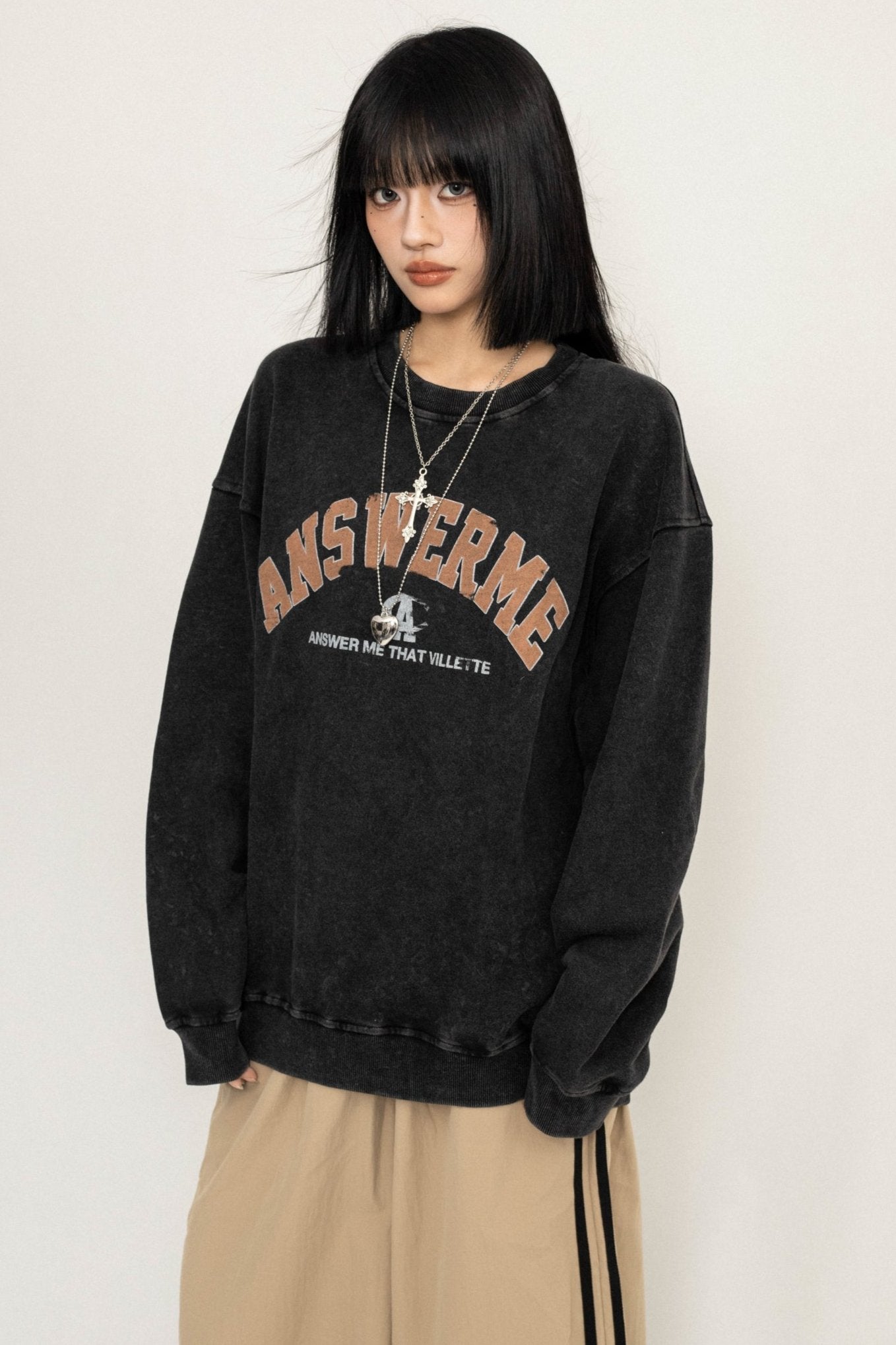 Washed Oversize Retro Sweatshirt