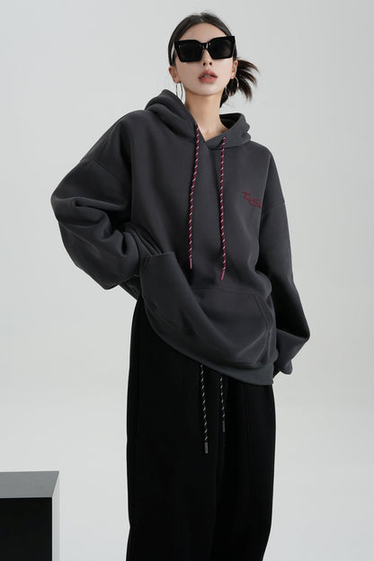 Hooded Mid-LENGTH FLEECE SWEATSHIRT