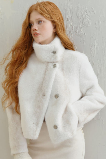 White Mink Fur Short Coat