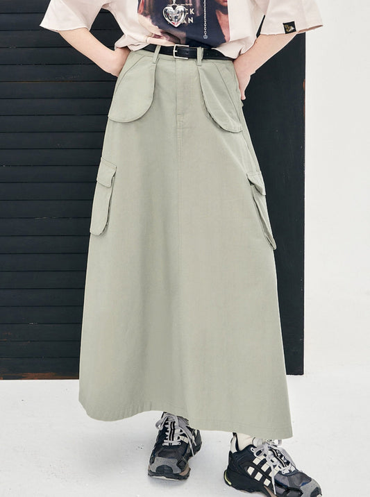 Cargo Pocket A-Line Skirt