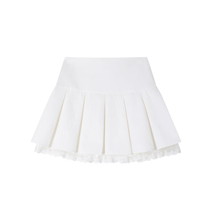 Niche Pleated Lace Culottes Skirt