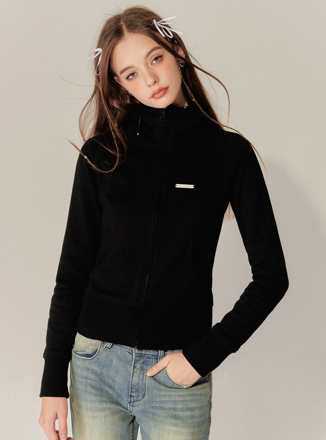 Retro Turtleneck Slim Fit Sweatshirt