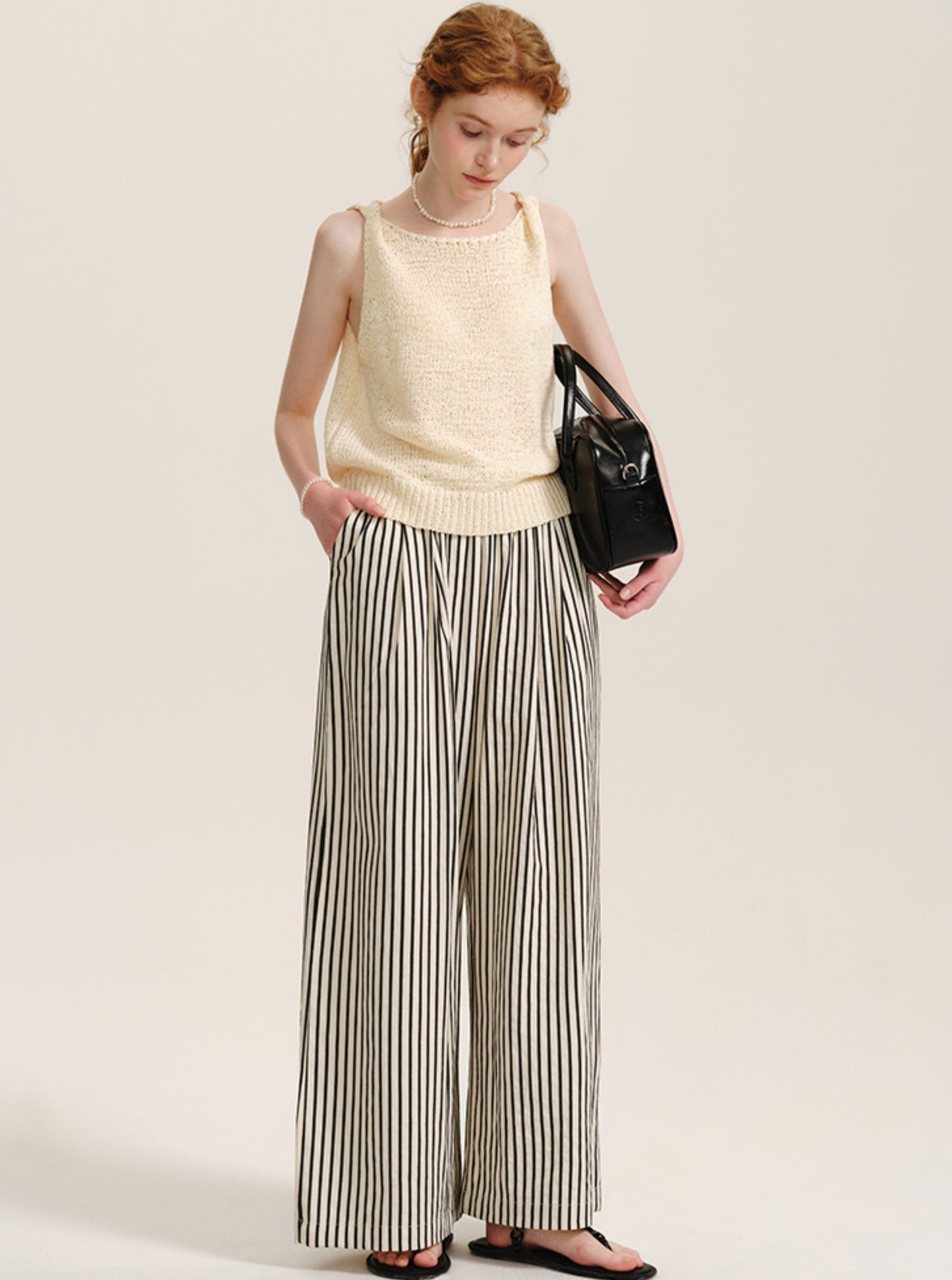 Loose Fit Retro Striped Slacks