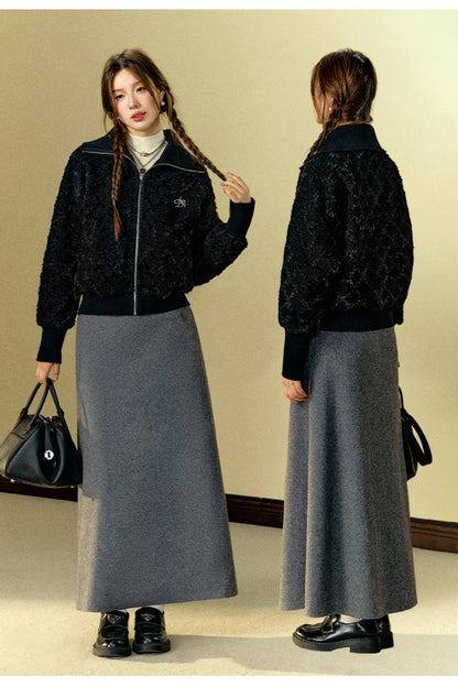 [Neu am 26. September] ANDYET AD1 ORIGINAL LAMBSWOOL CROPPED JACKET STAND COLLAR LOOSE AND VERSATILE SIMPLE