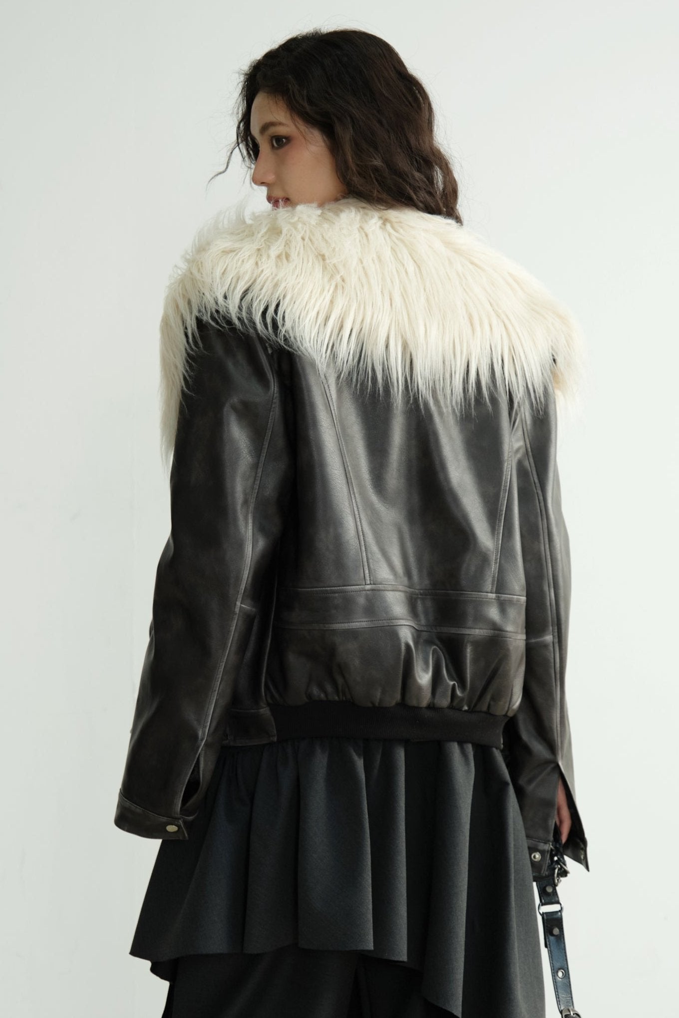 Dark Retro Rock Long FURLAR JACKET