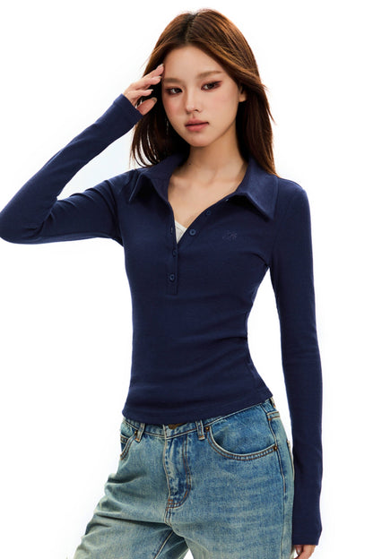 Knitted Base Layer Polo Neck T-Shirt