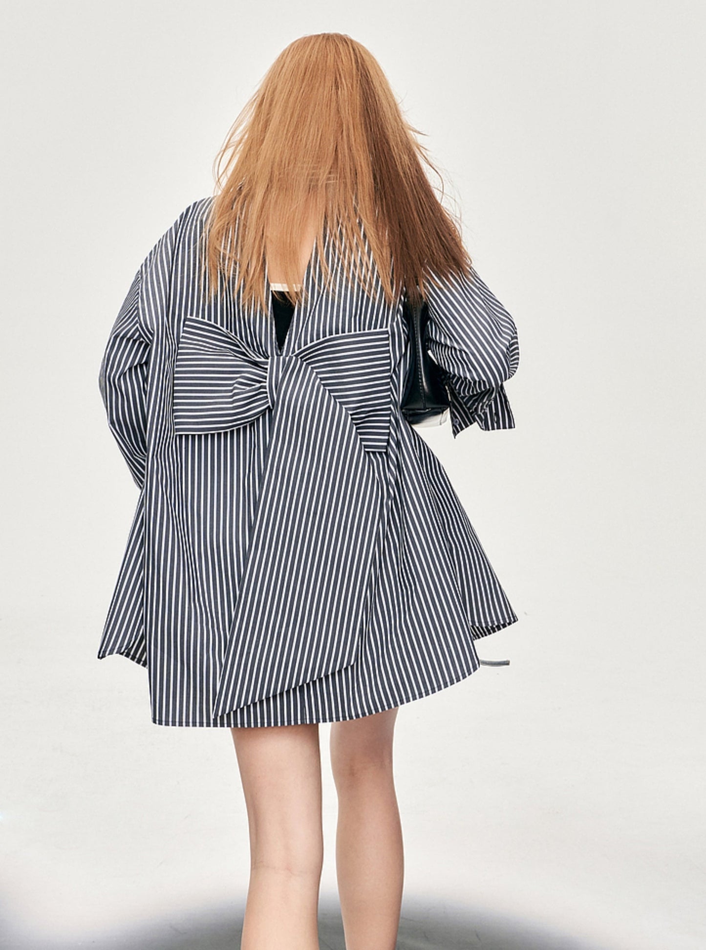 Design Sense Striped Bow Shirt