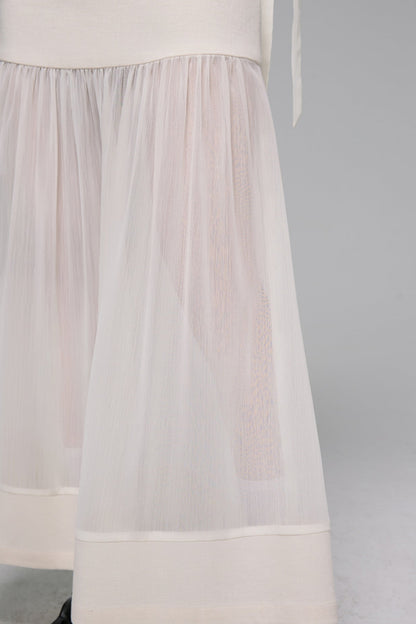 Sheer Patchwork Half Skirt