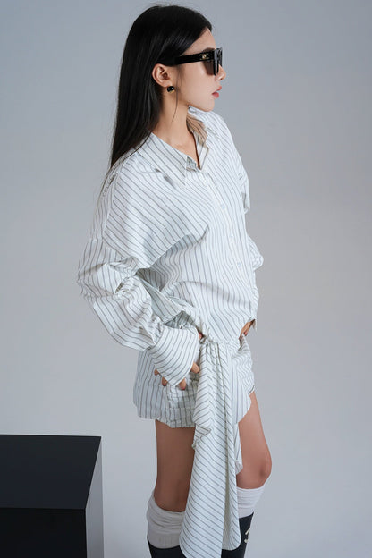 Niche Design Long-Sleeed Shirt Dress