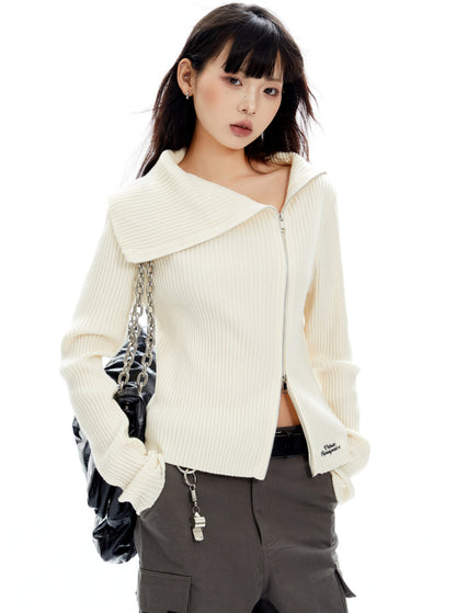 Big Lapel Casual Knit Tops