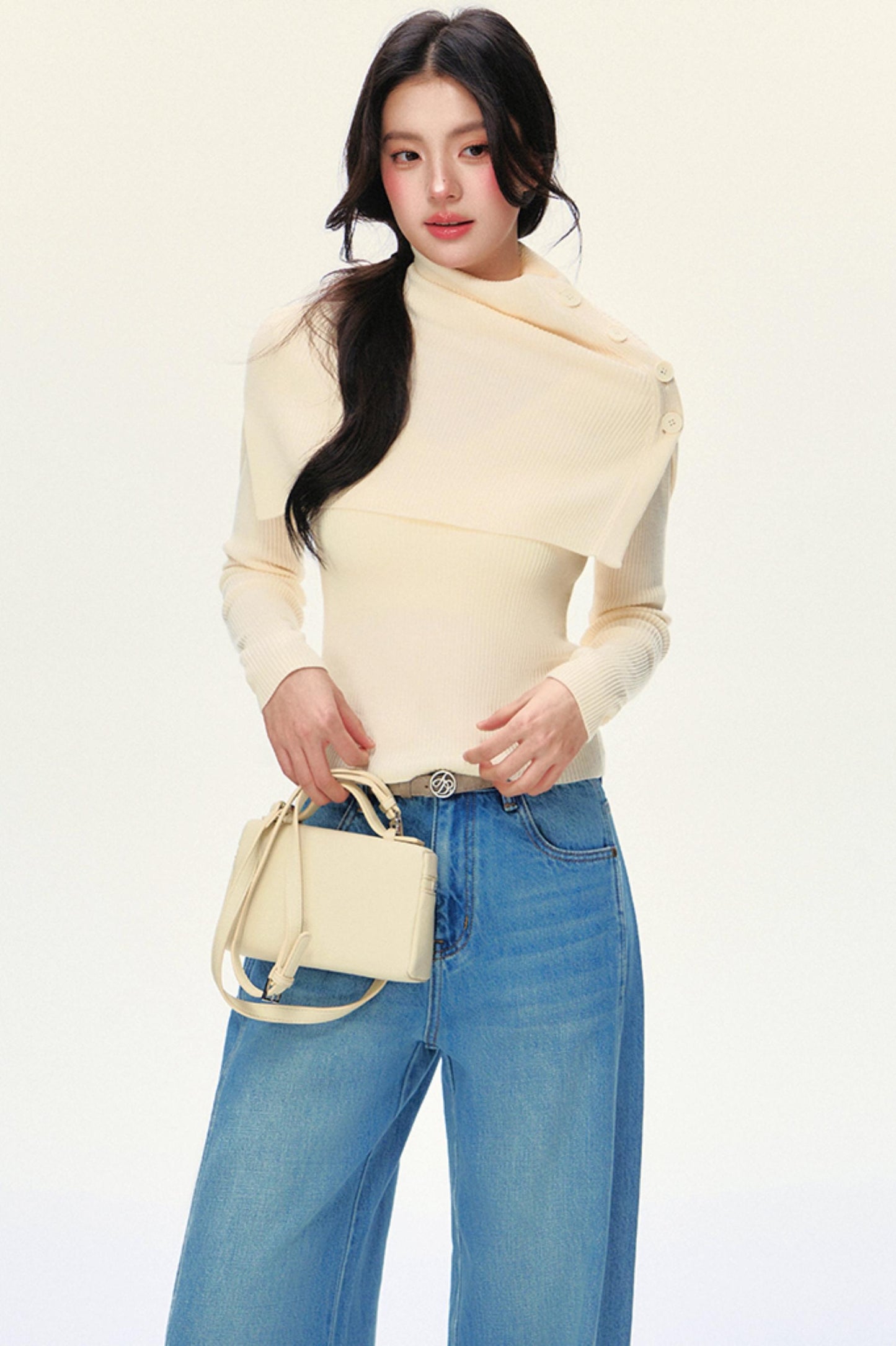 V-Neck Mock-Layer Sweater