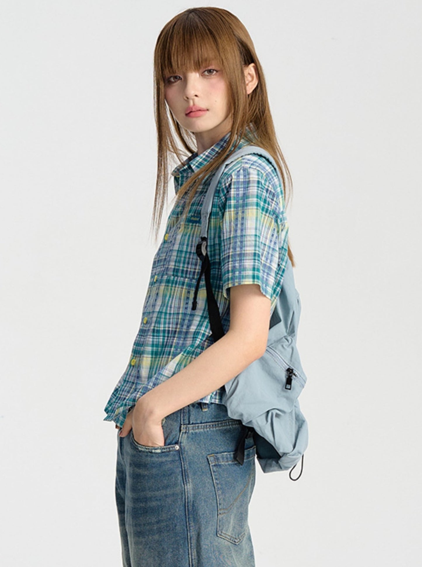 Embroidered Check Summer Shirt