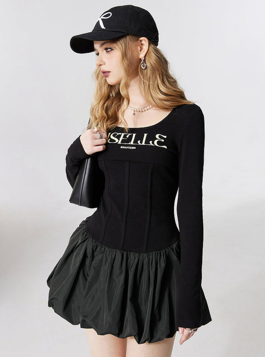 Black Fairy Pocket Waist Dress