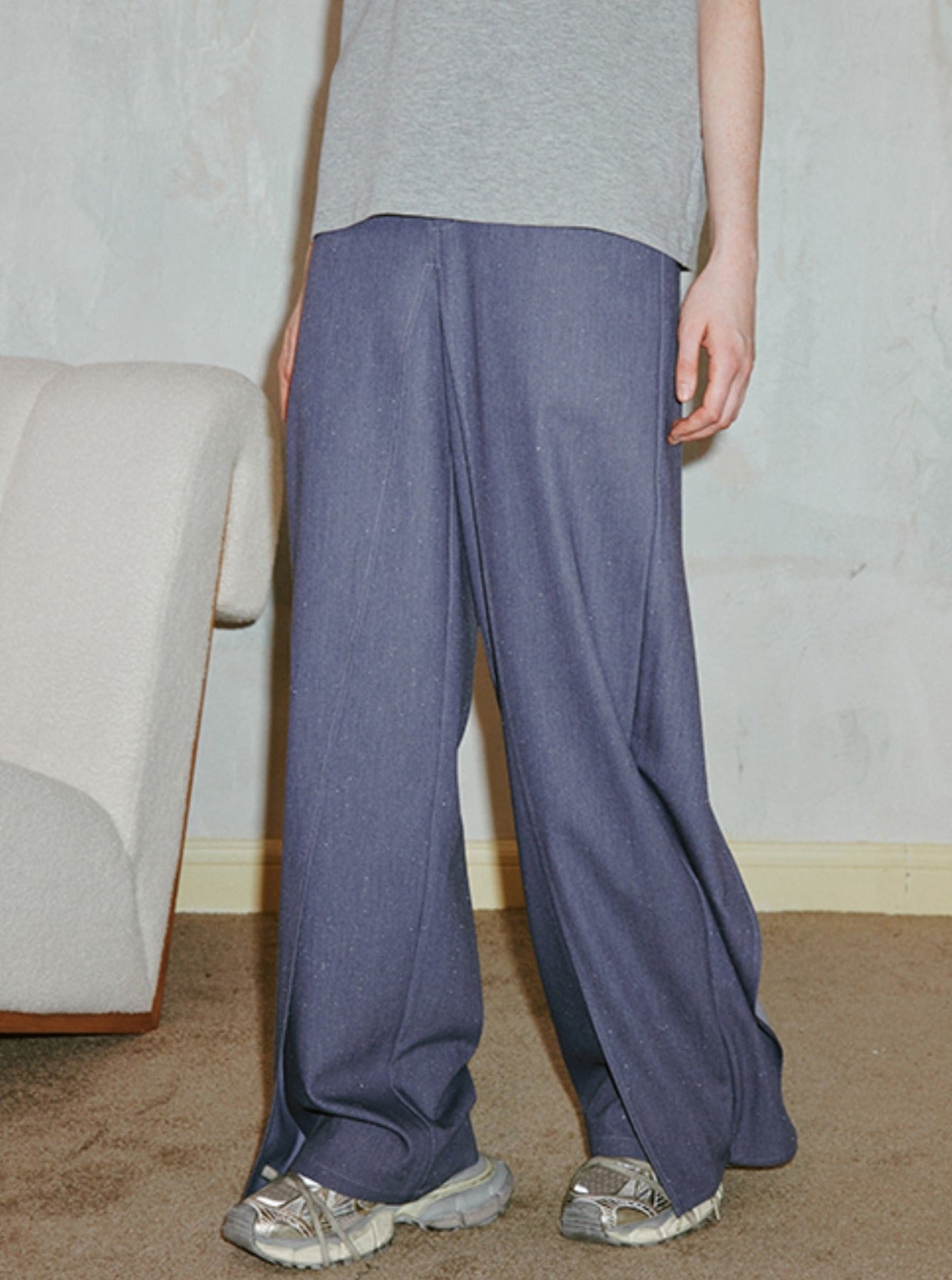 Shiny Irregular Suit Pants