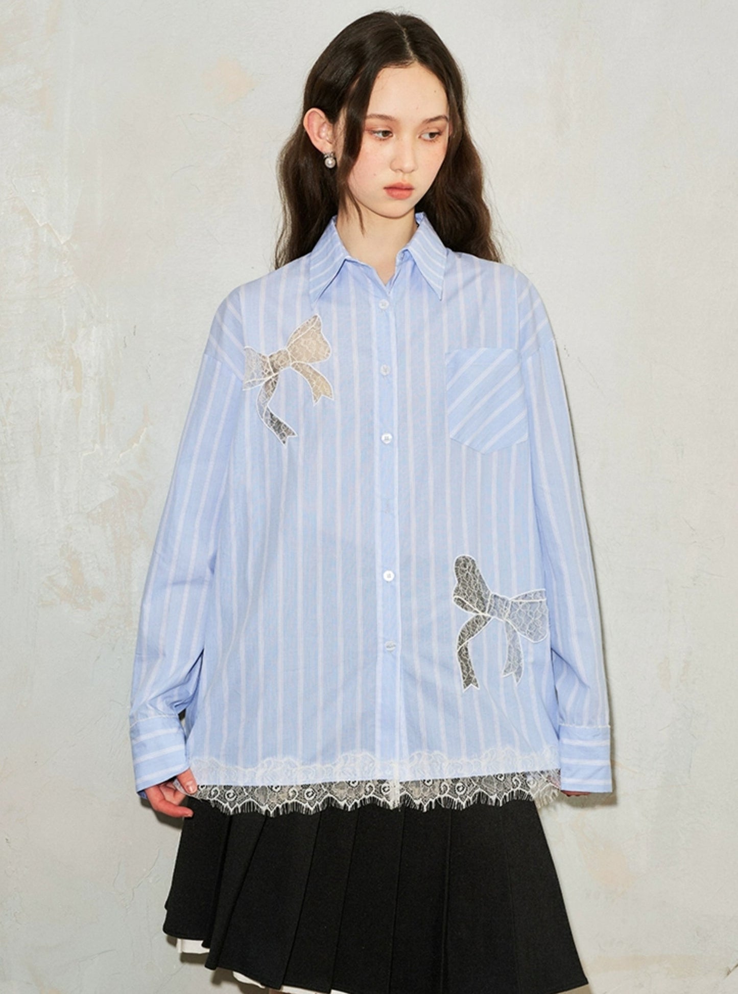 Striped Lace Gentle Shirt