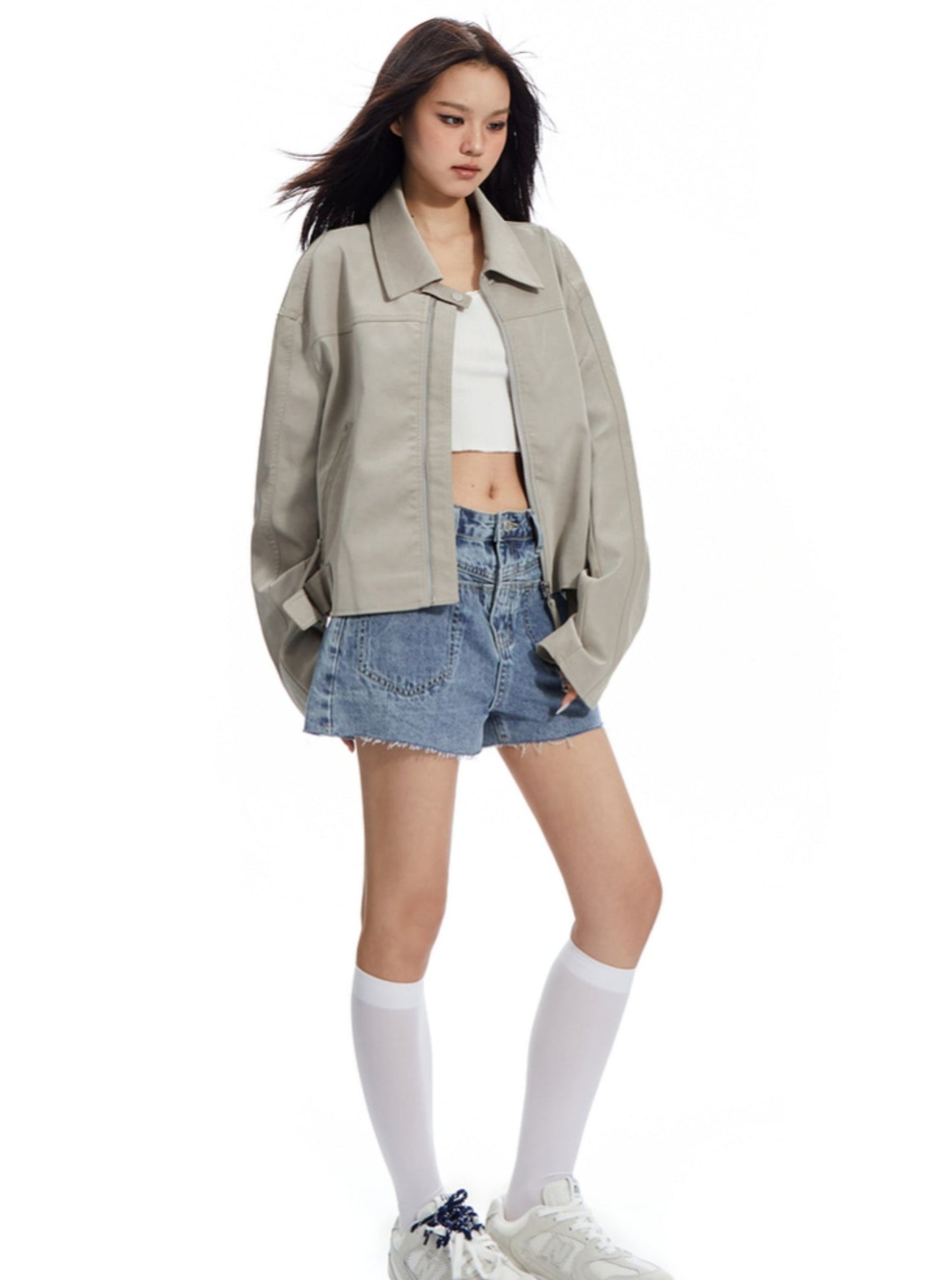 Raw-Edged Denim Shorts Pants