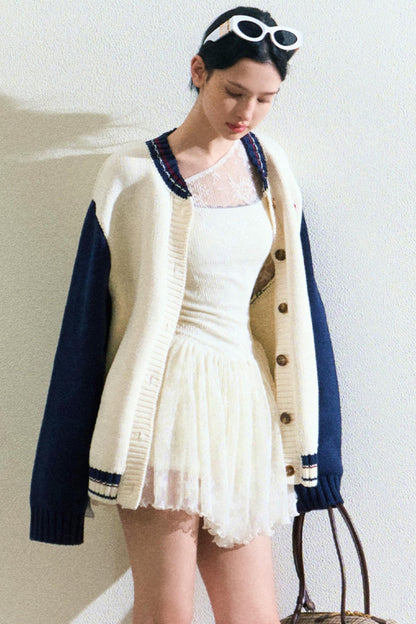 Logo Label Baseball Loose Jacket