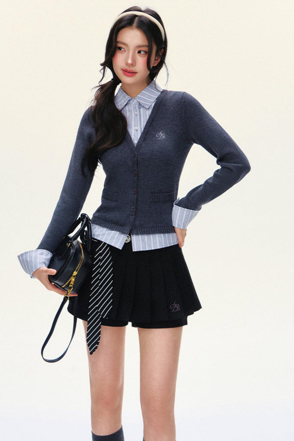 Two-Piece Look Slim Cardigan