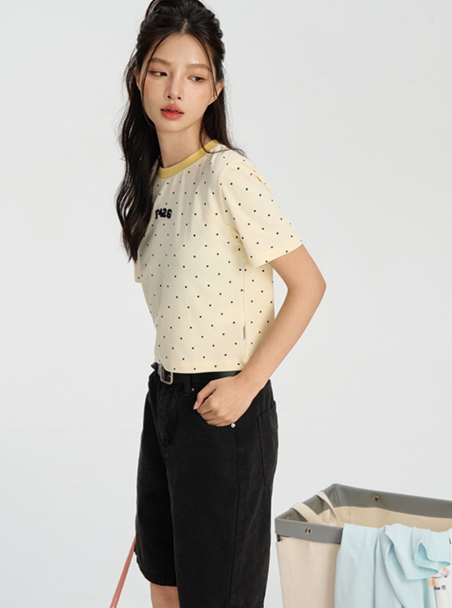 Sommer Street Style T-Shirt mit Polka Dot