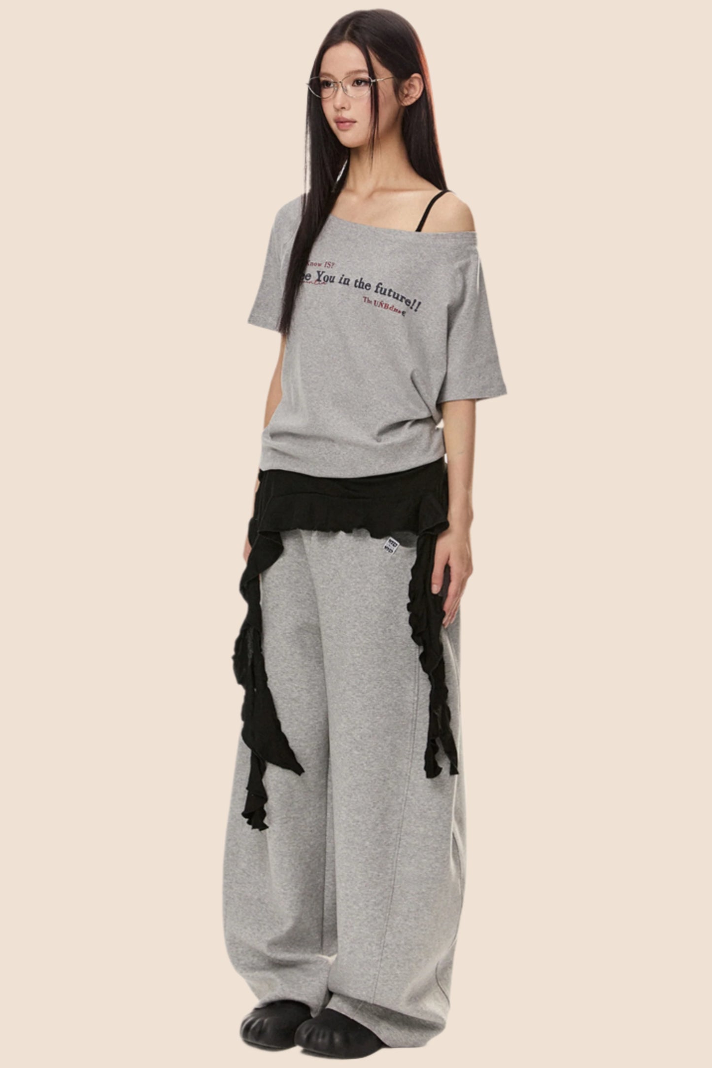 Retro Loose Off Shoulder T-Shirt