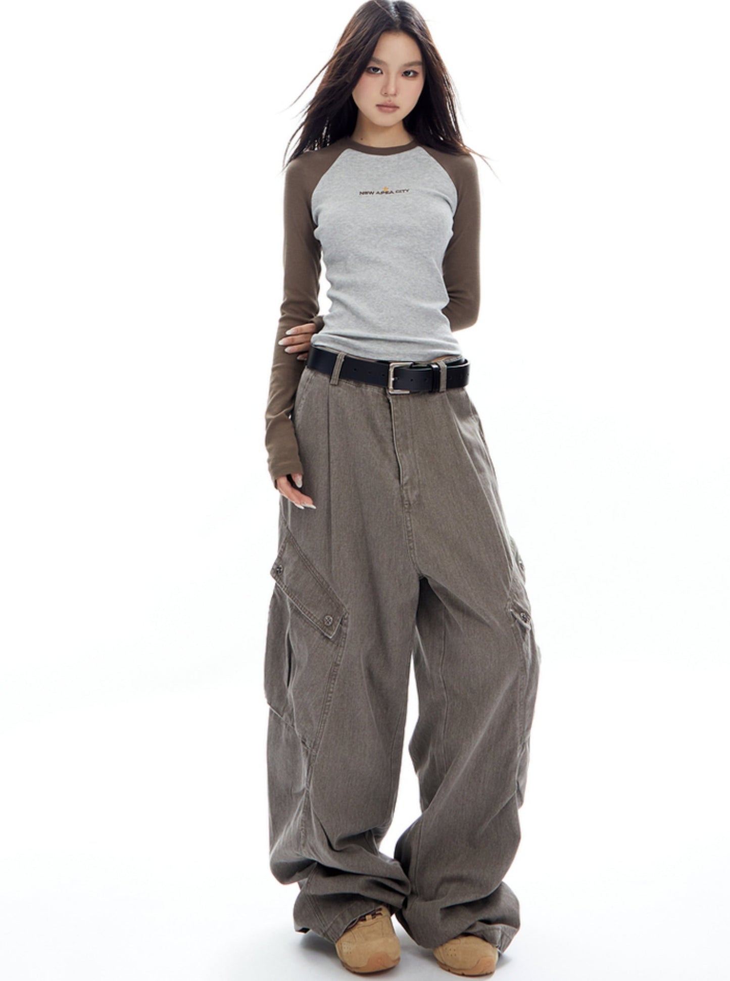 Skinny Versatile Cargo Wide-Leg Pants