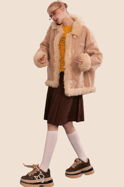 Thickened Retro Fur Collar Jacket