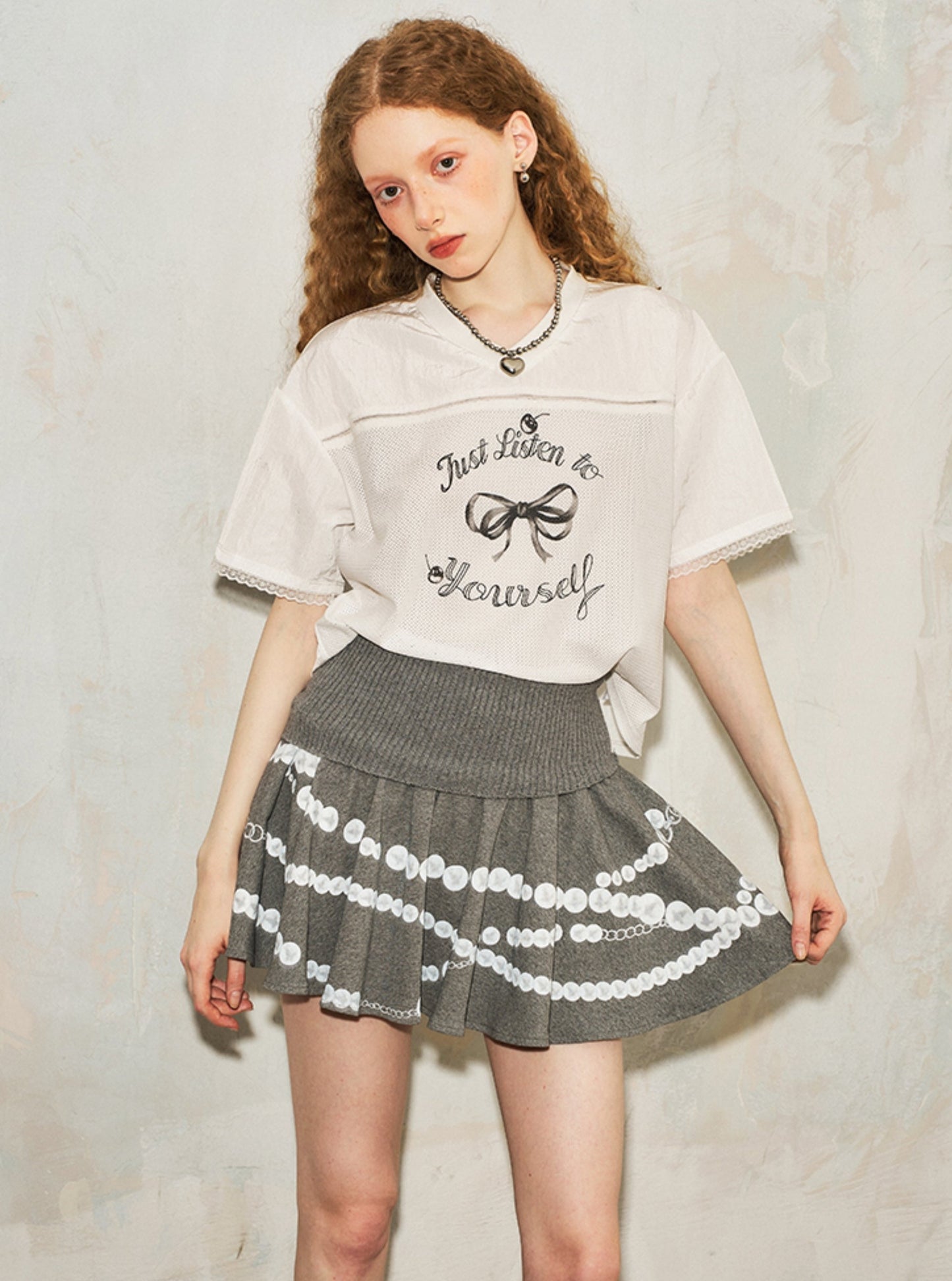 Sporty Bow Cherry Print T-Shirt