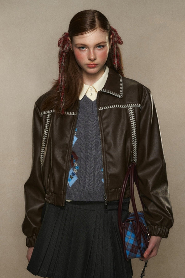 Maillard Leather Motorcycle Jacket