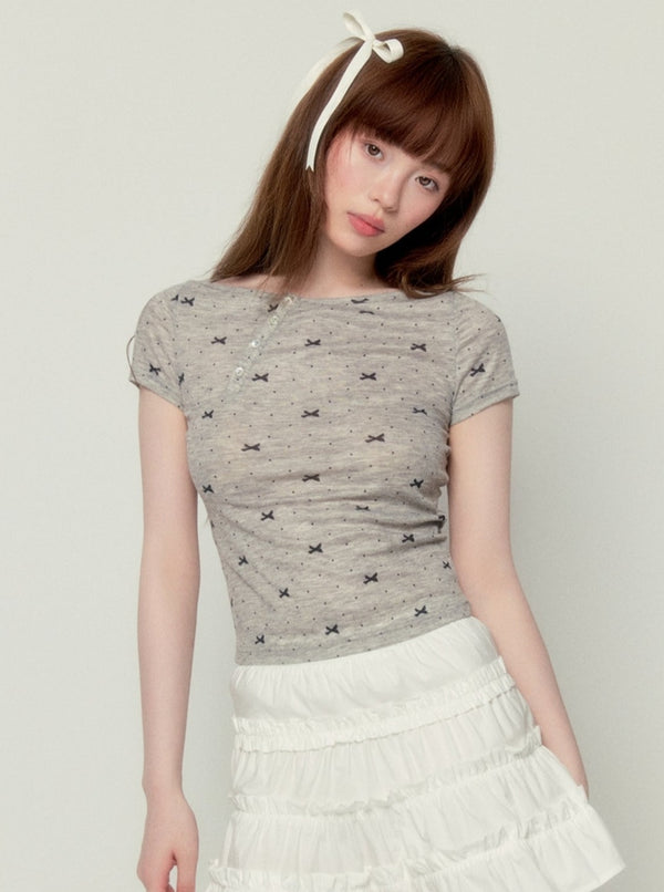 Gray Shell Buckle T-Shirt