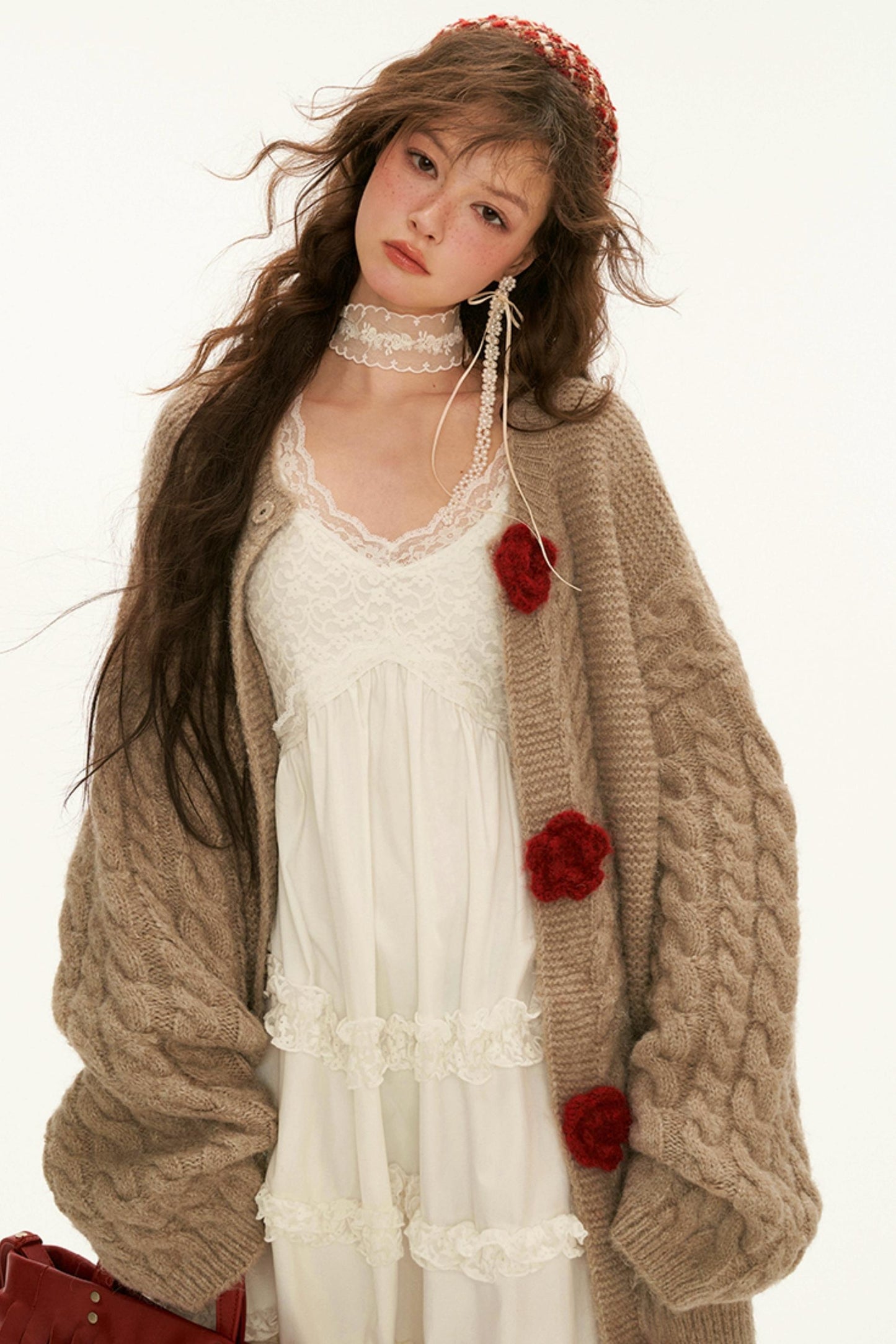 Twist Flower Wool Cardigan