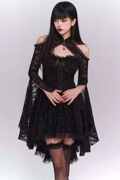 Halloween Party Black Bandeau Dress Set-UP